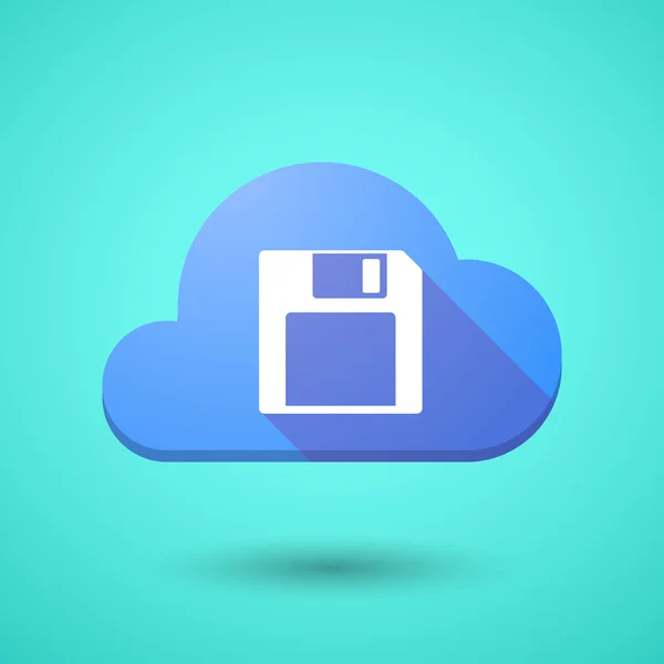 Wolk pictogram met een diskette — Stockvector