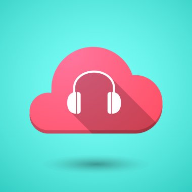 bir kulaklık ile bulut simgesi