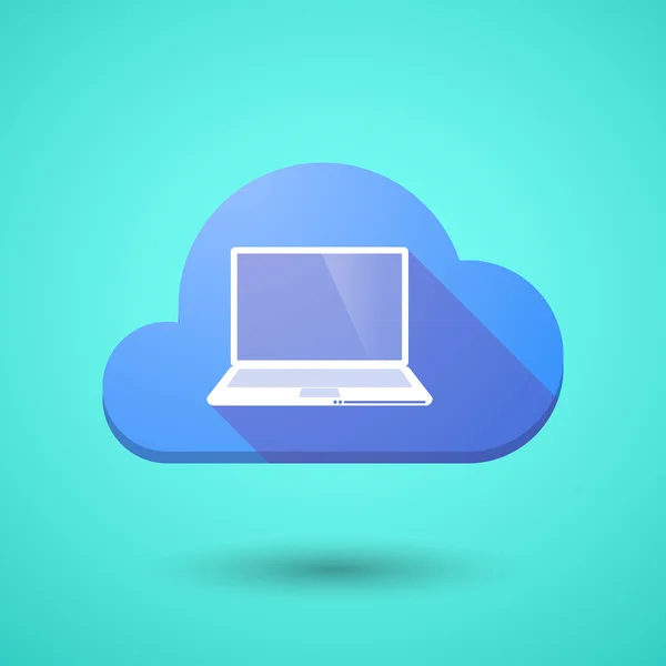 Wolk pictogram met een laptop — Stockvector