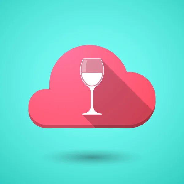 Cloud-ikonen med en kopp vin — Stock vektor