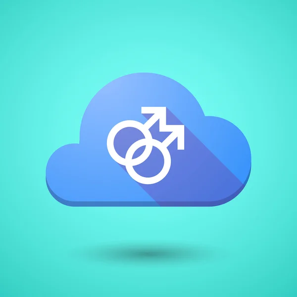 Icona nuvola con un segno gay — Vettoriale Stock