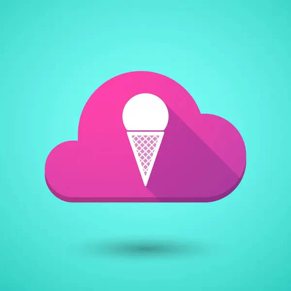 Icône Cloud avec une glace au cône — Image vectorielle