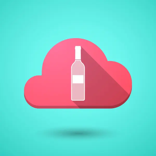 Cloud ikon med en flaska vin — Stock vektor