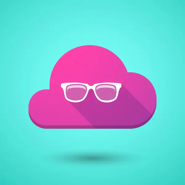 Icône Cloud avec des lunettes — Image vectorielle