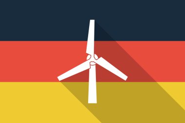 Germany  long shadow flag with a wind generator