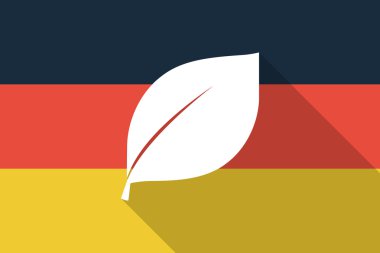Germany  long shadow flag with a leaf