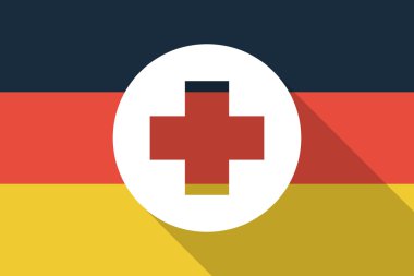 Germany  long shadow flag with a pharmacy pill