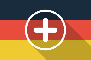 Germany  long shadow flag with a sum sign
