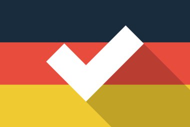 Germany  long shadow flag with a check mark