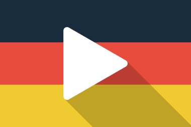 Germany  long shadow flag with a play sign
