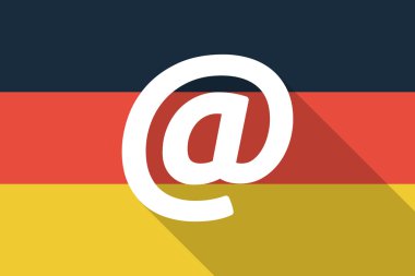 Germany  long shadow flag with an at sign