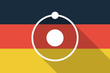 Germany long shadow flag with an atom