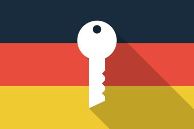 Germany long shadow flag with a key