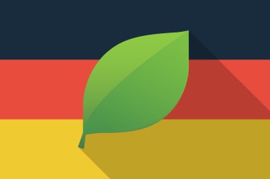 Germany  long shadow flag with a leaf
