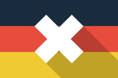 Germany long shadow flag with an x dsign
