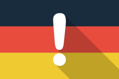 Germany long shadow flag with an exclamation sign