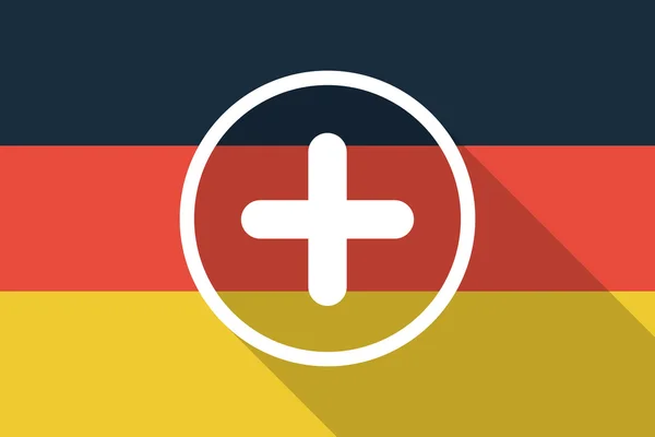 Длинный теневой флаг Германии со знаком суммы — стоковый вектор