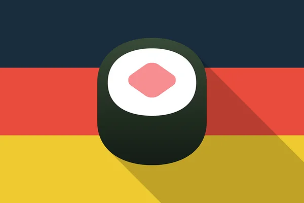 Germany  long shadow flag with a sushi — Διανυσματικό Αρχείο