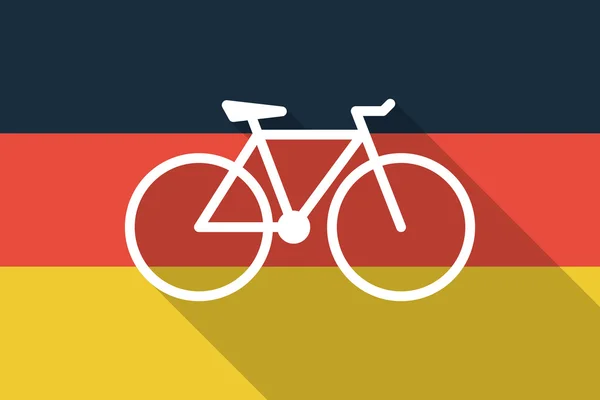 Germania bandiera ombra lunga con una bicicletta — Vettoriale Stock