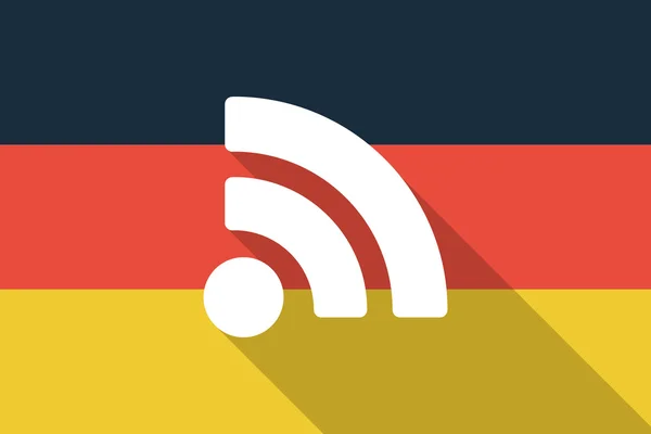 Germany long shadow flag with a RSS feed sign — Διανυσματικό Αρχείο