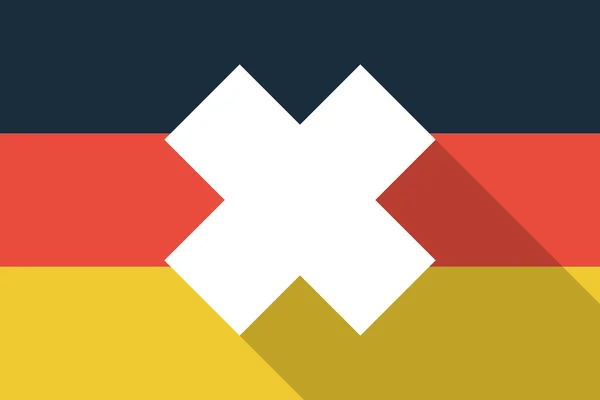 Длинный теневой флаг Германии с раздражающим знаком вещества — стоковый вектор