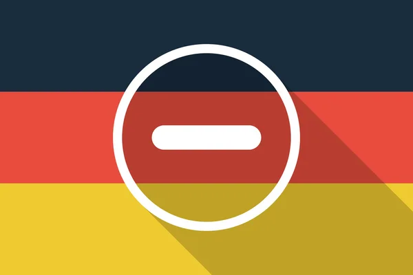Длинный теневой флаг Германии со знаком вычитания — стоковый вектор