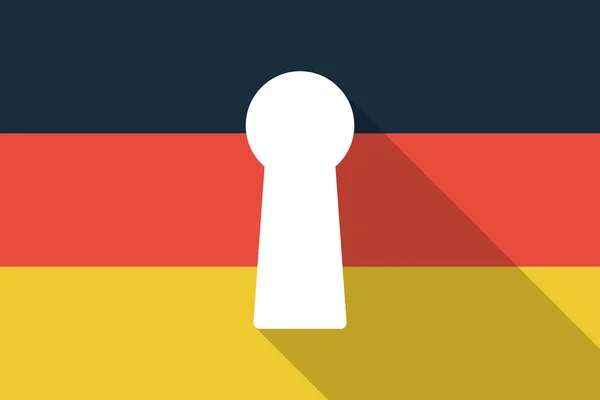 Длинный теневой флаг Германии с ключом — стоковый вектор