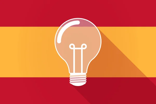 Spain  long shadow flag with a light bulb — Stok Vektör