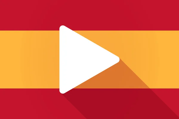 Bandera de sombra larga de España con un cartel de juego — Vector de stock