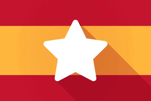 Spain  long shadow flag with a star — стоковий вектор