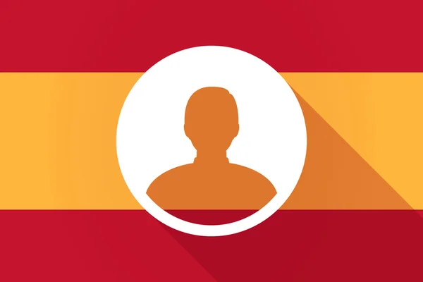 Bandera de sombra larga de España con un avatar masculino — Vector de stock