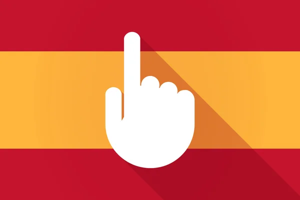 Spain  long shadow flag with a pointing hand — ストックベクタ