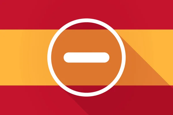 Spain  long shadow flag with a subtraction sign — Wektor stockowy