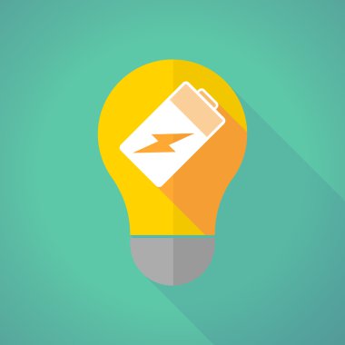 long shadow light bulb with a battery