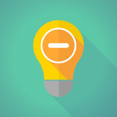 long shadow light bulb with a subtraction sign