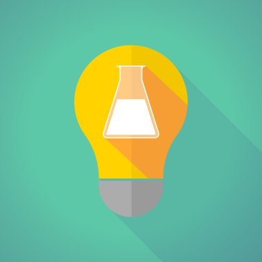 long shadow light bulb with a light bulb a chemical test tube