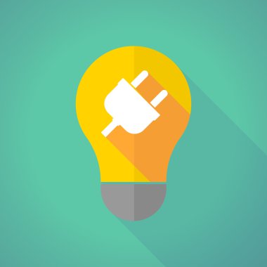 long shadow light bulb with a plug