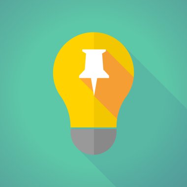 long shadow light bulb with a push pin