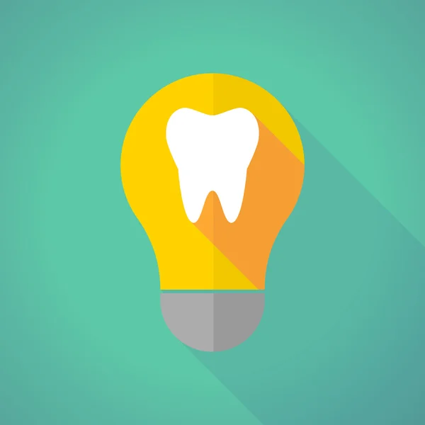 Long shadow light bulb with a tooth — Stock vektor