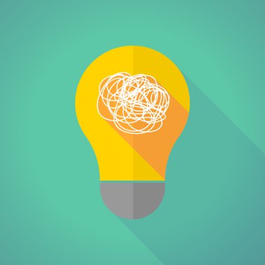 long shadow light bulb with a doodle