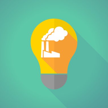 long shadow light bulb with a factory