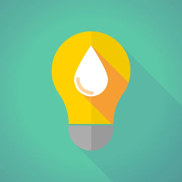 Long shadow light bulb with a blood drop — Stock Vector