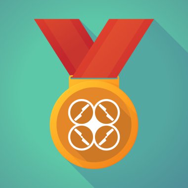 long shadow medal with a drone