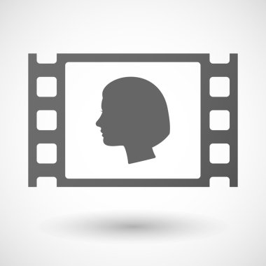 35mm film frame with a female head