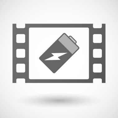 35mm film frame with a battery