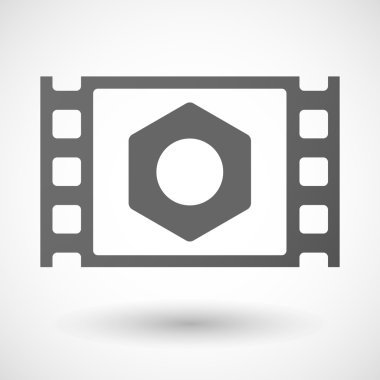 35mm film frame with a nut