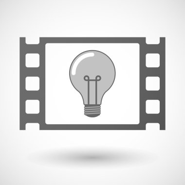 35mm film frame with a light bulb