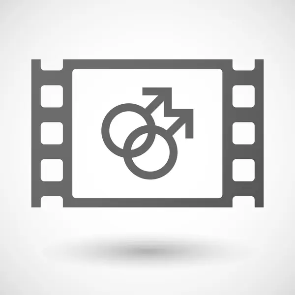 35mm quadro de filme com um sinal gay — Vetor de Stock
