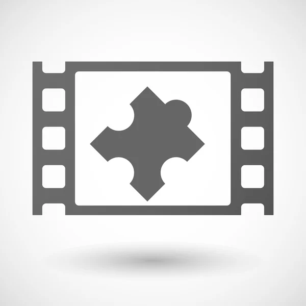 35mm film frame with a puzzle piece — Stockvector