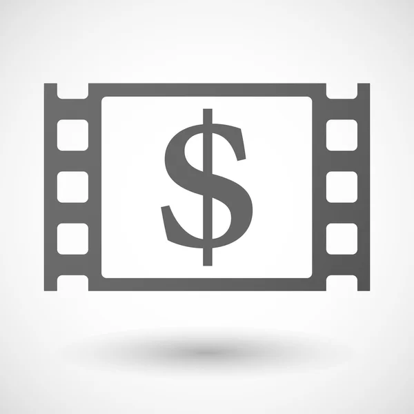 35mm film frame with a dollar sign — ストックベクタ